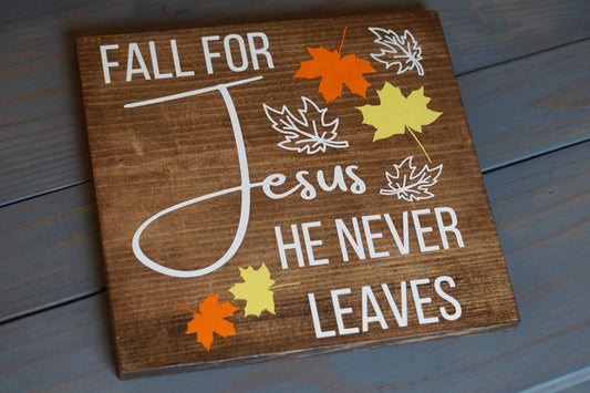 Fall for Jesus wood sign