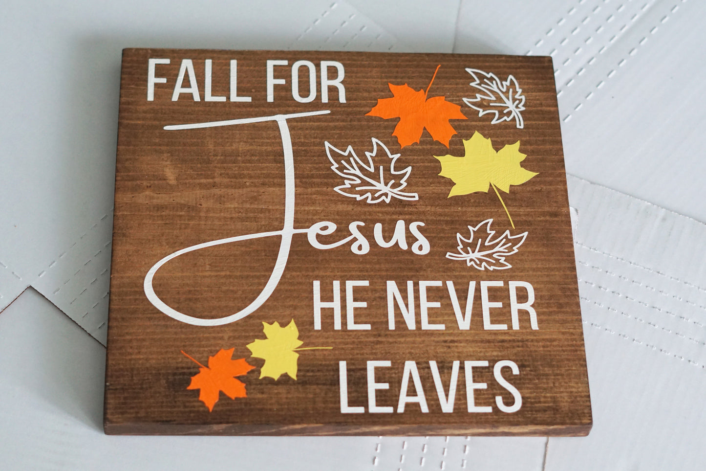 Fall for Jesus wood sign