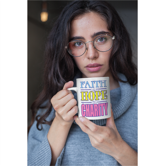 Faith hope charity mug